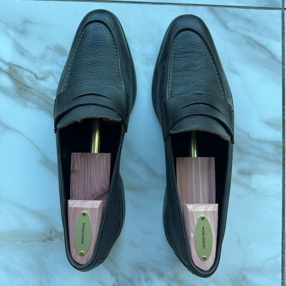 To Boot New York Adam Derrick Merritt Dark Brown Penny Loafers Leather Size 9 M
